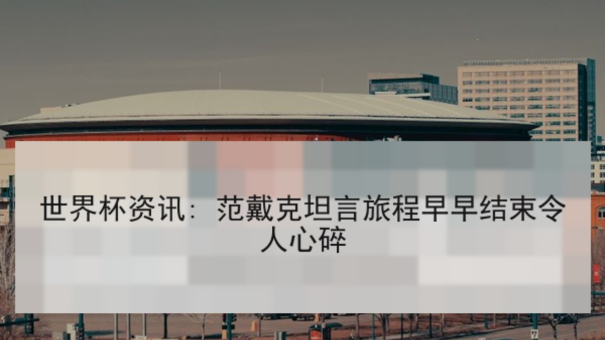 世界杯资讯: 范戴克坦言旅程早早结束令人心碎
